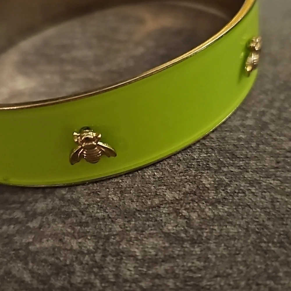 VTG Fairycore Lime Green Bees Bangle Bracelet